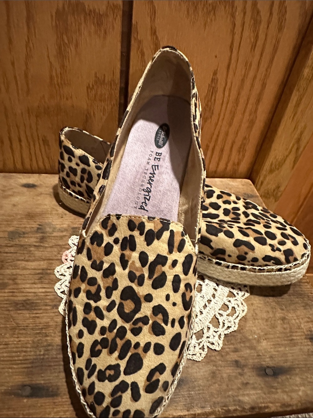 Dr. Scholl's Leopard Print Espadrilles - Tan/Black